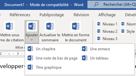 développement complément word
